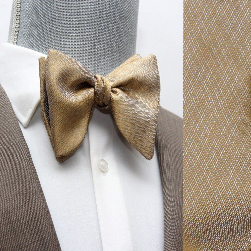 Men's Self tied Bow Tie Big Butterfly Bow tie S600 Gold